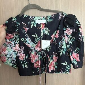 Zimmermann Black Floral Women's Top